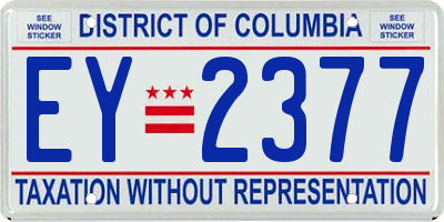 DC license plate EY2377