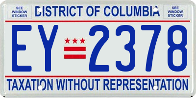 DC license plate EY2378