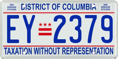 DC license plate EY2379