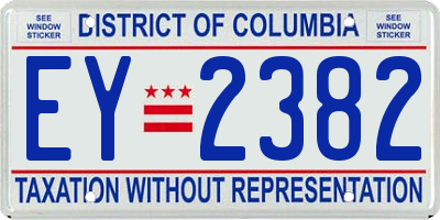 DC license plate EY2382