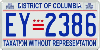 DC license plate EY2386