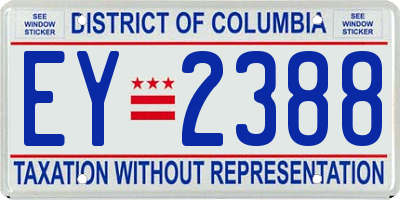 DC license plate EY2388