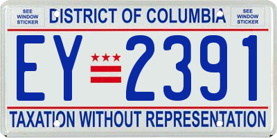 DC license plate EY2391