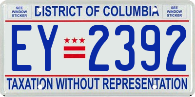 DC license plate EY2392