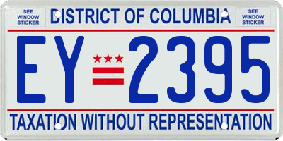 DC license plate EY2395