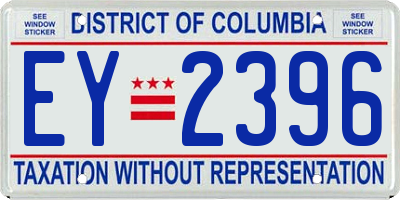 DC license plate EY2396