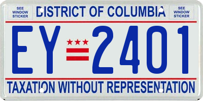 DC license plate EY2401