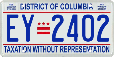 DC license plate EY2402