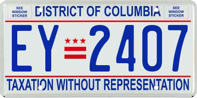 DC license plate EY2407