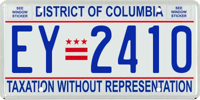 DC license plate EY2410