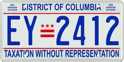 DC license plate EY2412