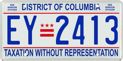 DC license plate EY2413