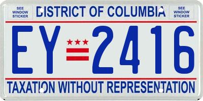 DC license plate EY2416