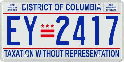DC license plate EY2417