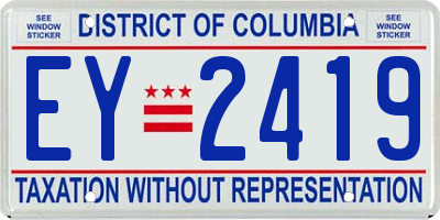 DC license plate EY2419