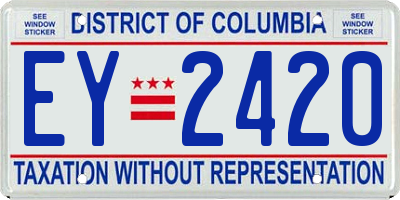 DC license plate EY2420