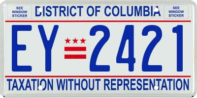 DC license plate EY2421