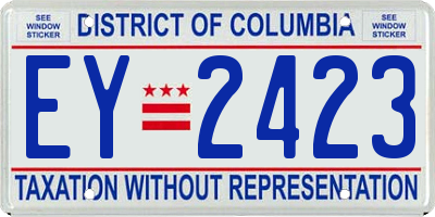 DC license plate EY2423