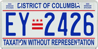 DC license plate EY2426