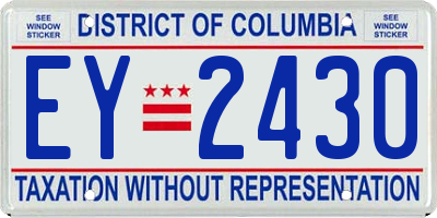 DC license plate EY2430