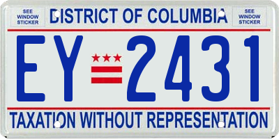 DC license plate EY2431