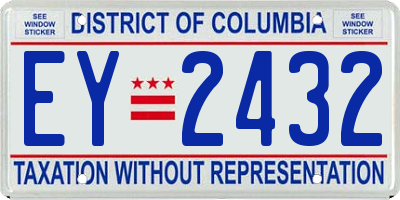 DC license plate EY2432