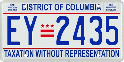 DC license plate EY2435