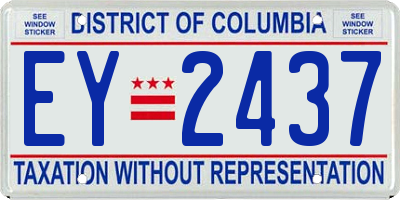 DC license plate EY2437