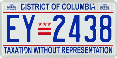 DC license plate EY2438