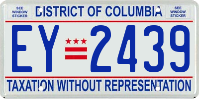 DC license plate EY2439