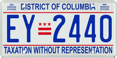 DC license plate EY2440