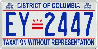 DC license plate EY2447