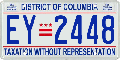 DC license plate EY2448