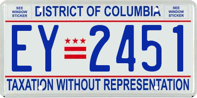 DC license plate EY2451