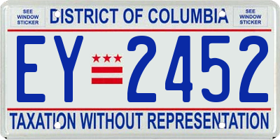 DC license plate EY2452