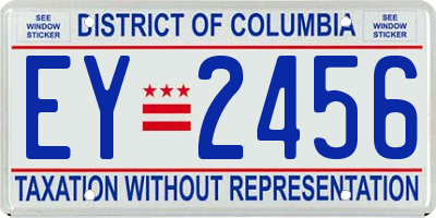 DC license plate EY2456