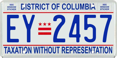 DC license plate EY2457