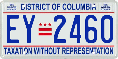 DC license plate EY2460