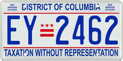 DC license plate EY2462