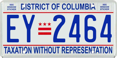 DC license plate EY2464