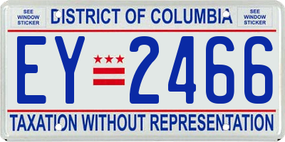 DC license plate EY2466