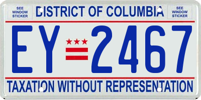 DC license plate EY2467