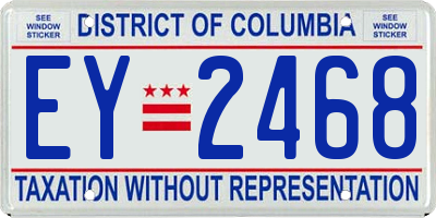 DC license plate EY2468