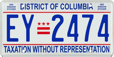 DC license plate EY2474