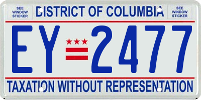 DC license plate EY2477