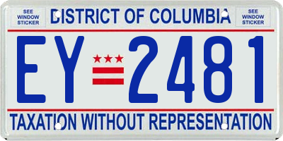 DC license plate EY2481