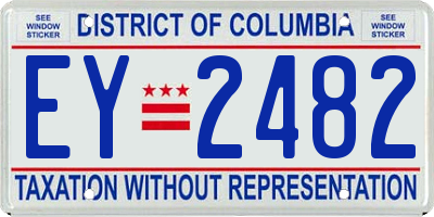 DC license plate EY2482