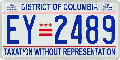 DC license plate EY2489