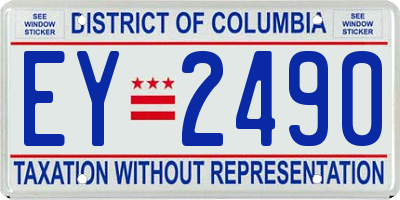 DC license plate EY2490