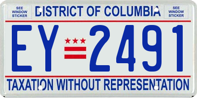 DC license plate EY2491